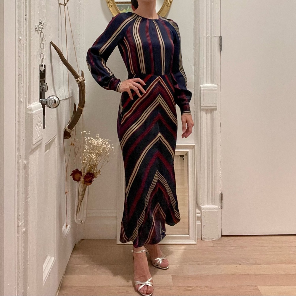 Retro 70’s style Dress with with Button Sleeves